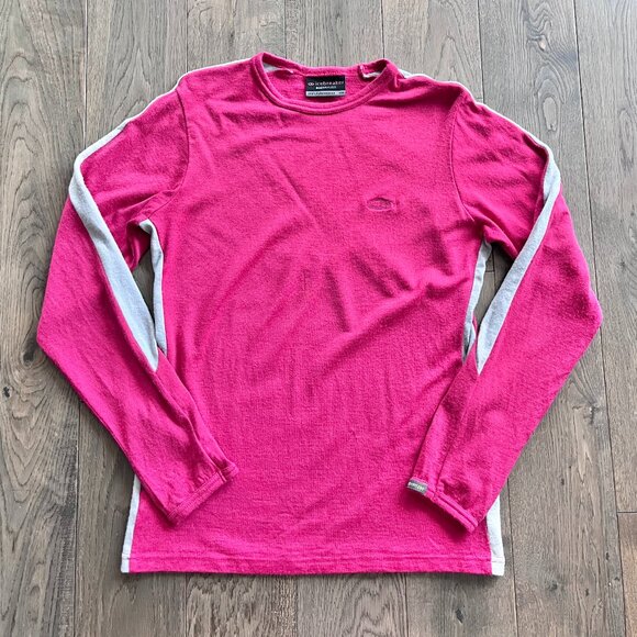 Icebreaker Bodyfit 260 Merino Wool Crewneck Base Layer Sweater Pink Gray Size M - Picture 1 of 6